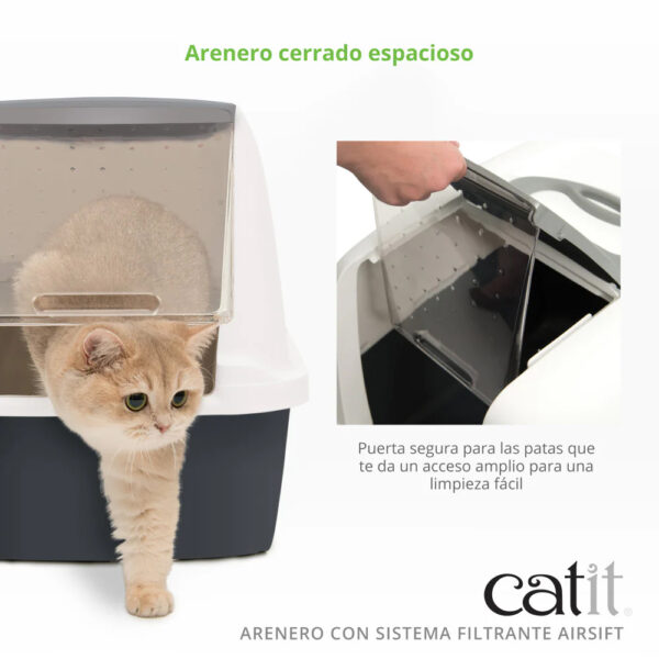 Catit Bano Arenero Cerrado Gato Cubierta Color Gris