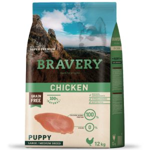 Bravery Alimento Chicken Puppy Large Medium Breeds 12kg