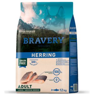 Bravery Alimento Herring Adult Large Medium Breeds 12kg