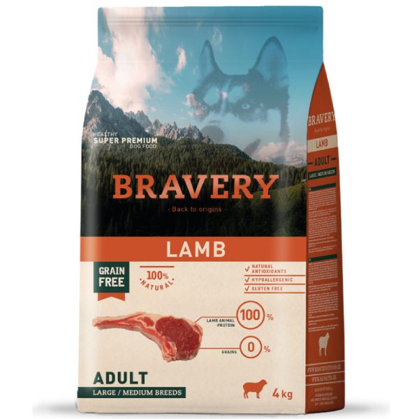 Bravery Alimento Lamb Adult Medium Large Breeds 12kg