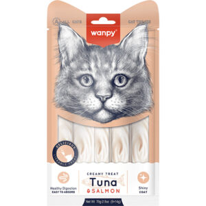 Wanpy Cat Snack Creamy Tuna Salmon Cremoso De Atun Salmon 70gr