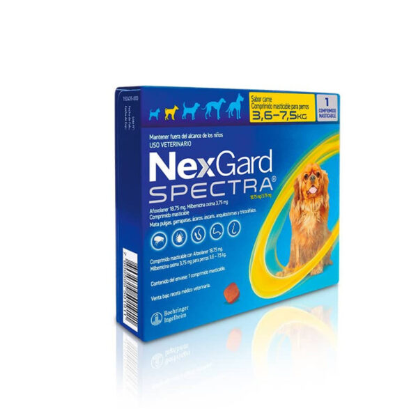 Nexgard Spectra 3.6 a 7.5kg, 3 Comprimidos