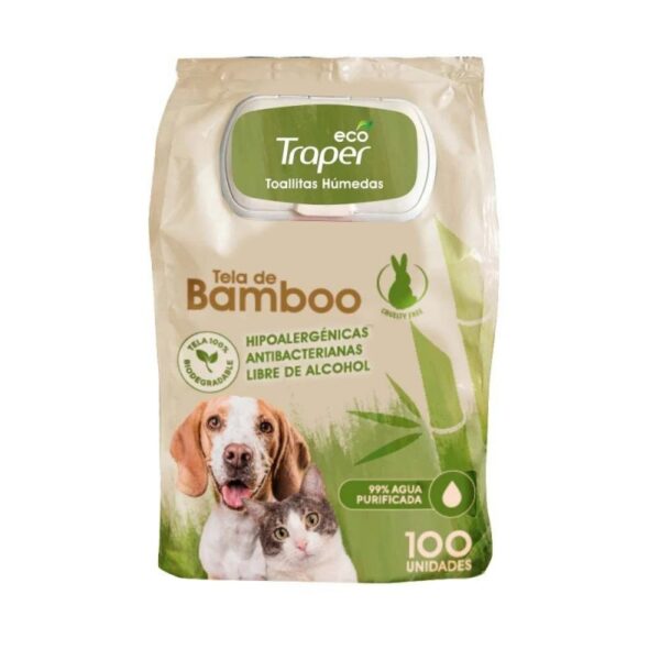 Toallitas Humedas Bamboo Perro Y Gato Traper 100