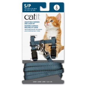 Catit Arnés Gato con Correa Negra – Small