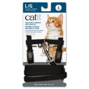 Catit Arnés Gato con Correa Negro – Large